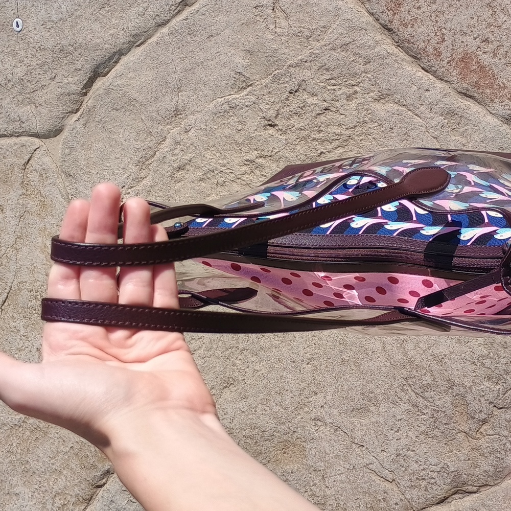 Kate Spade Ash See-through Geo Bird Tote Bag LIKE NEW! Retail $329 - Picture 4 of 7